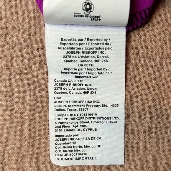 Joseph Ribkoff Asymmetrical Black and Fuchsia Sleeveless Flirt Tunic, size 12 - Picture 8 of 9